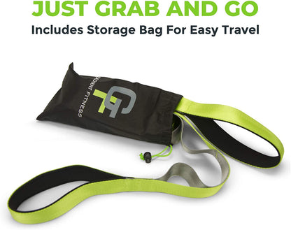 Professional Stretching Strap for Physical Therapy - 12 Multi-Loop Design, 1.5" W x 8' L, Neoprene Handles, Ideal for Yoga and Leg Stretching