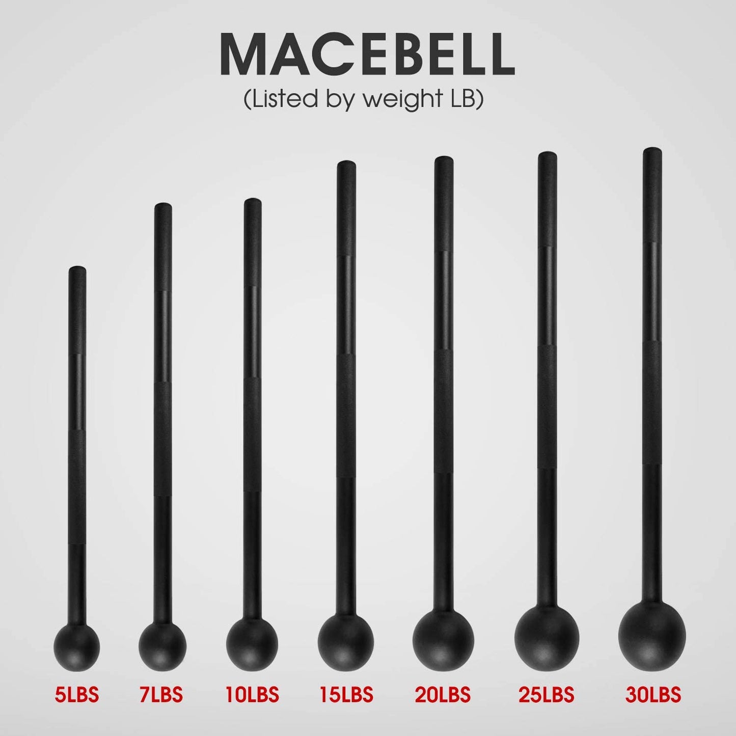 Steel Mace Bell for Comprehensive Strength Training - Full Body, Shoulder, Grip, and Forearm Workouts - Available in 5 to 30 LB for Both Men and Women