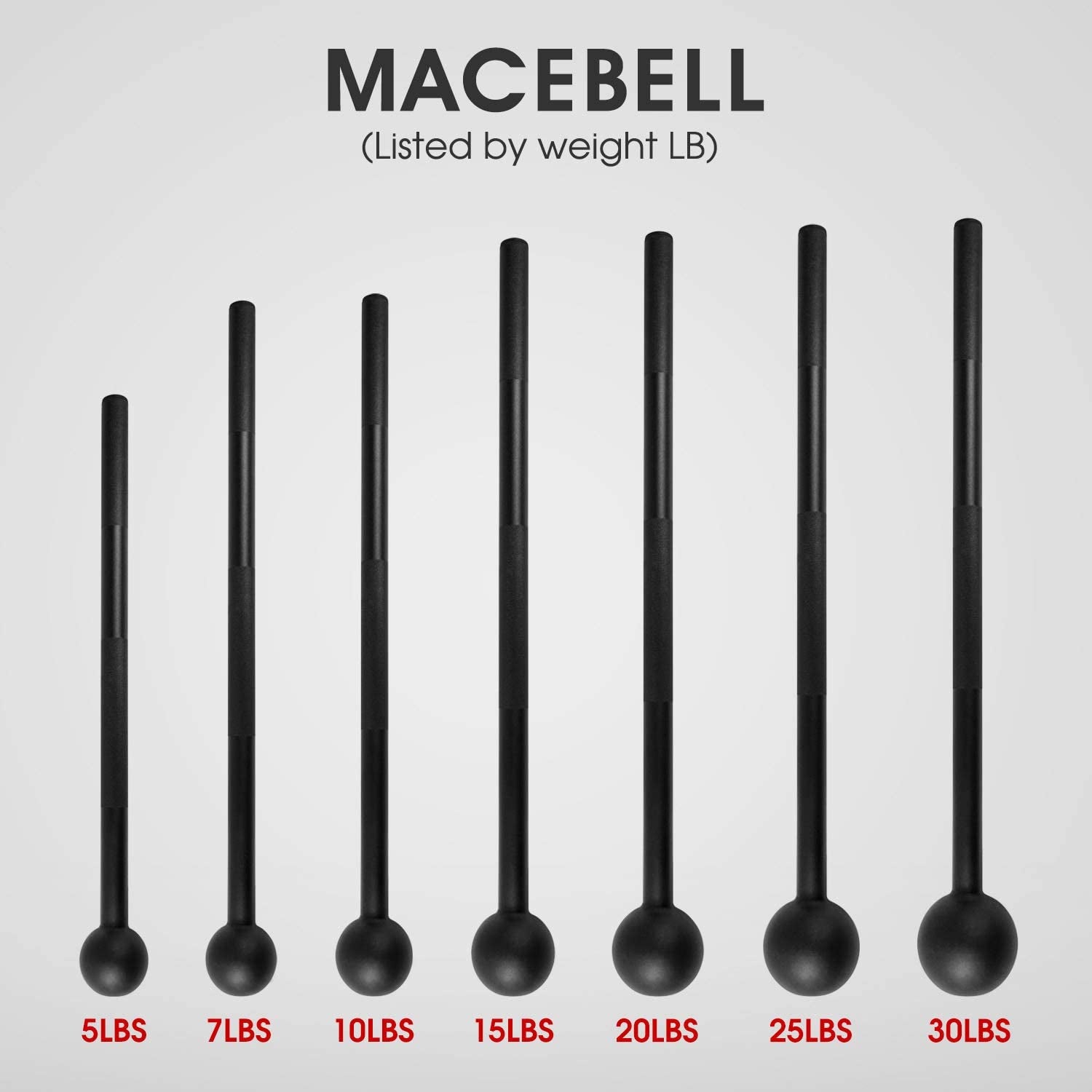 Steel Mace Bell for Comprehensive Strength Training - Full Body, Shoulder, Grip, and Forearm Workouts - Available in 5 to 30 LB for Both Men and Women