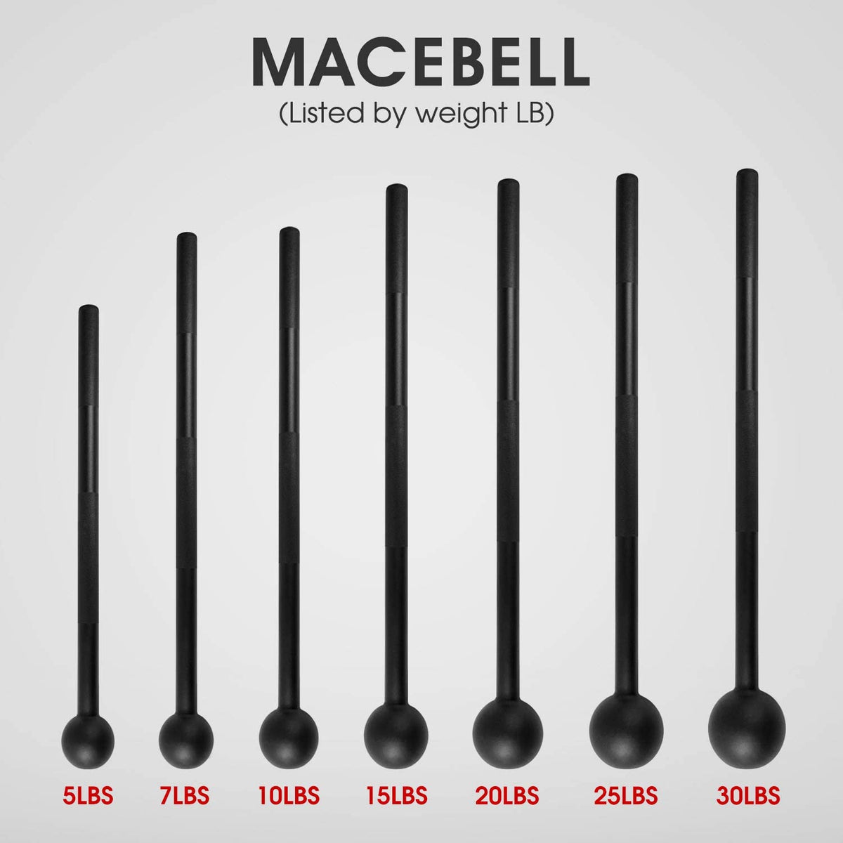 Steel Mace Bell for Comprehensive Strength Training - Full Body, Shoulder, Grip, and Forearm Workouts - Available in 5 to 30 LB for Both Men and Women