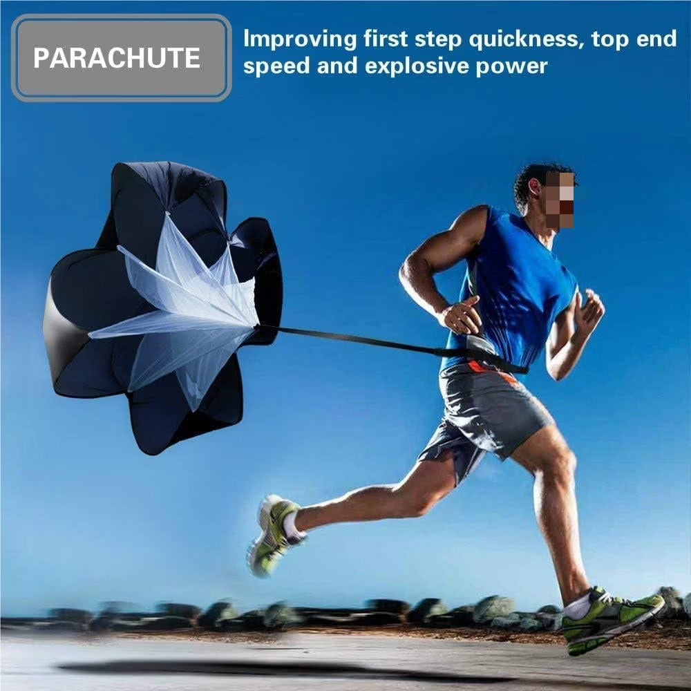 Professional Agility Ladder Training Set - 20 Ft Speed Equipment with 12 Rungs, Running Parachute, Disc Cones, Steel Stakes, and Carry Bag for Football, Basketball, and Hockey