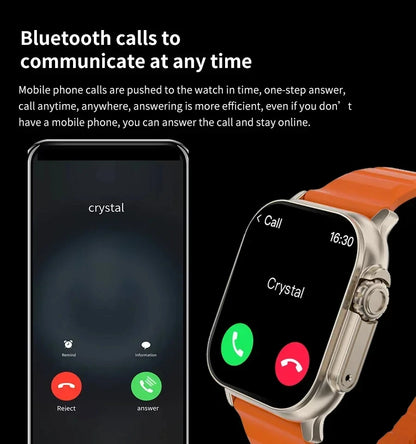 2026 Men's Smart Watch with 2.01-Inch HD Screen, Bluetooth Calling, Health and Fitness Tracking, Multi-Sport Mode, Compatible with Android and iOS