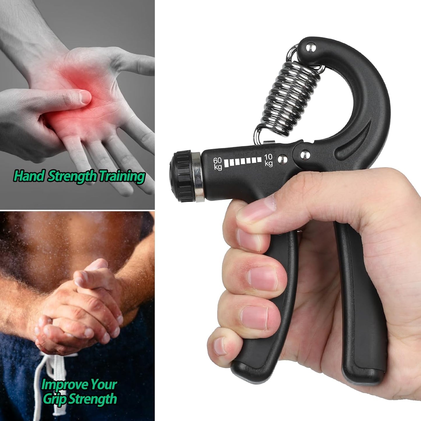 Adjustable Resistance Hand Grip Strength Trainer for Forearm Development - Ideal for Musicians and Athletes