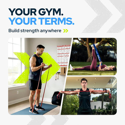 Pull-Up Assistance Resistance Bands - Long Loop Power Bands for Strength, Flexibility, and Power Training at Home and Gym - Includes Ebooks and Workout Chart