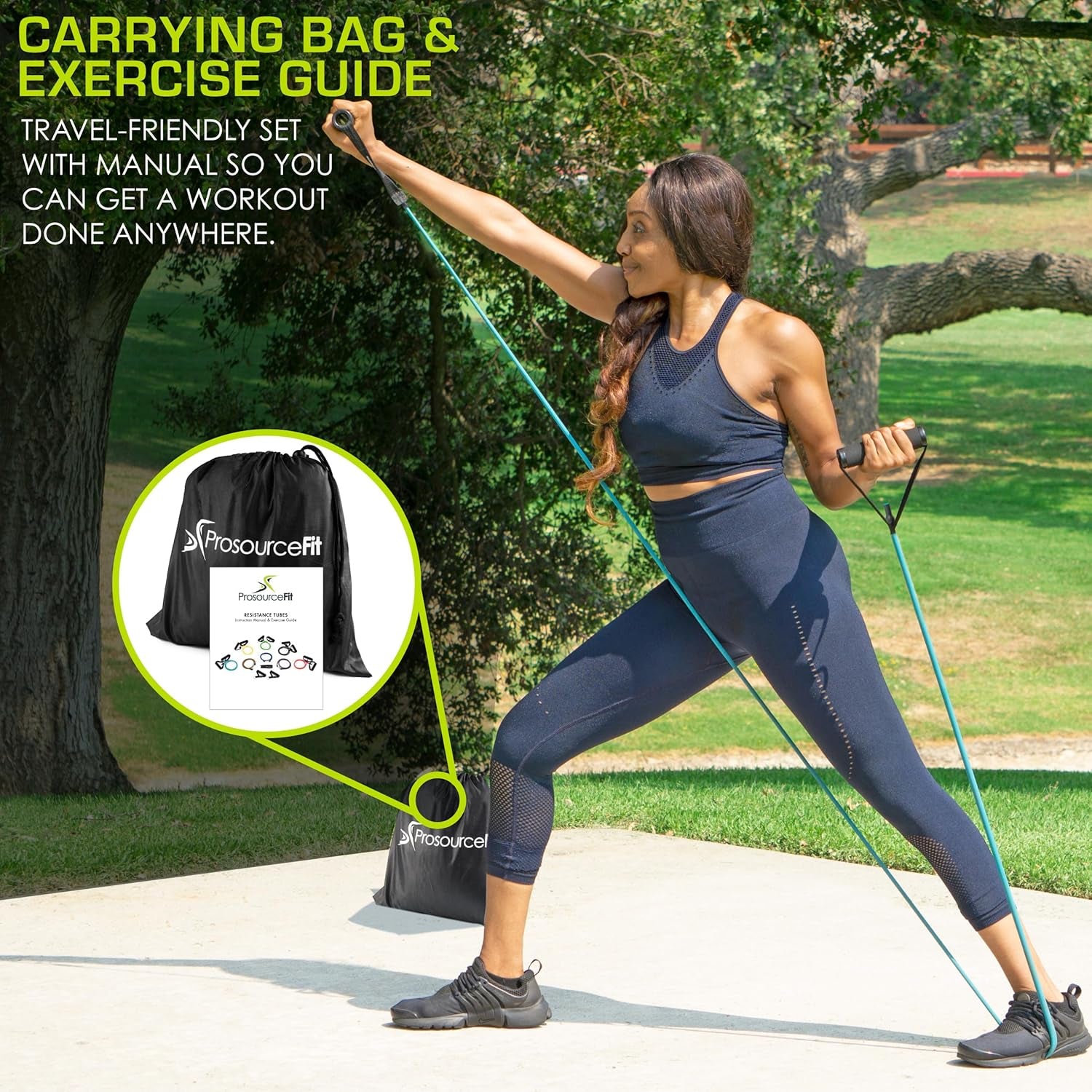 Single Stackable Resistance Bands with Door Anchor and Exercise Guide, 8-12 LB - Heavy Duty Fitness Tubes for Comprehensive Home Workouts and Full-Body Training