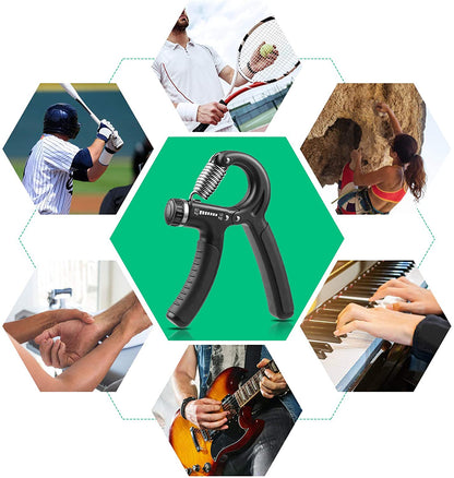 Adjustable Resistance Hand Grip Strength Trainer for Forearm Development - Ideal for Musicians and Athletes