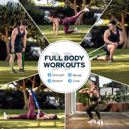 Pull-Up Assistance Resistance Bands - Long Loop Power Bands for Strength, Flexibility, and Power Training at Home and Gym - Includes Ebooks and Workout Chart