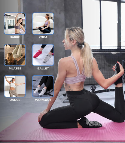 Non-Slip Grip Socks for Yoga, Barre, Pilates, and Medical Use for Men and Women