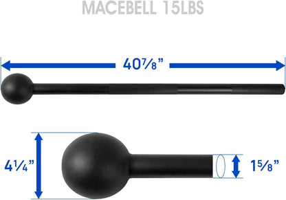 Steel Mace Bell for Comprehensive Strength Training - Full Body, Shoulder, Grip, and Forearm Workouts - Available in 5 to 30 LB for Both Men and Women