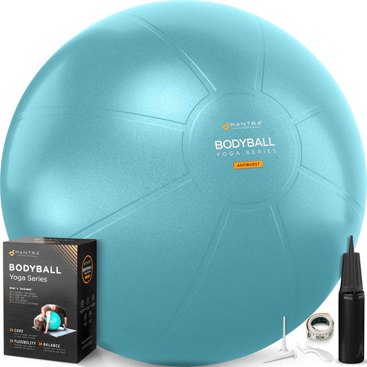 Professional Exercise Ball – Versatile Yoga and Pilates Ball for Pregnancy, Stability, Core Strength, Balance Therapy, and Home Gym Workouts with Fast Pump Included