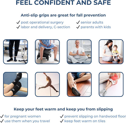 Non-Slip Grip Socks for Yoga, Barre, Pilates, and Medical Use for Men and Women