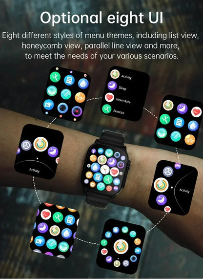 2026 Men's Smart Watch with 2.01-Inch HD Screen, Bluetooth Calling, Health and Fitness Tracking, Multi-Sport Mode, Compatible with Android and iOS
