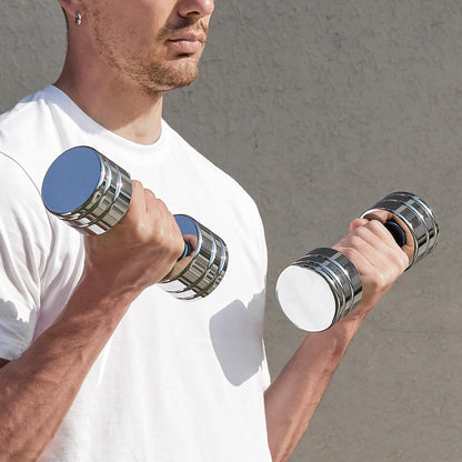 Ultracompact Adjustable Chrome Dumbbells with Foam Handles - Available in 5lb, 10lb, 15lb, 20lb, 30lb, and 50lb for Home Gym Workouts