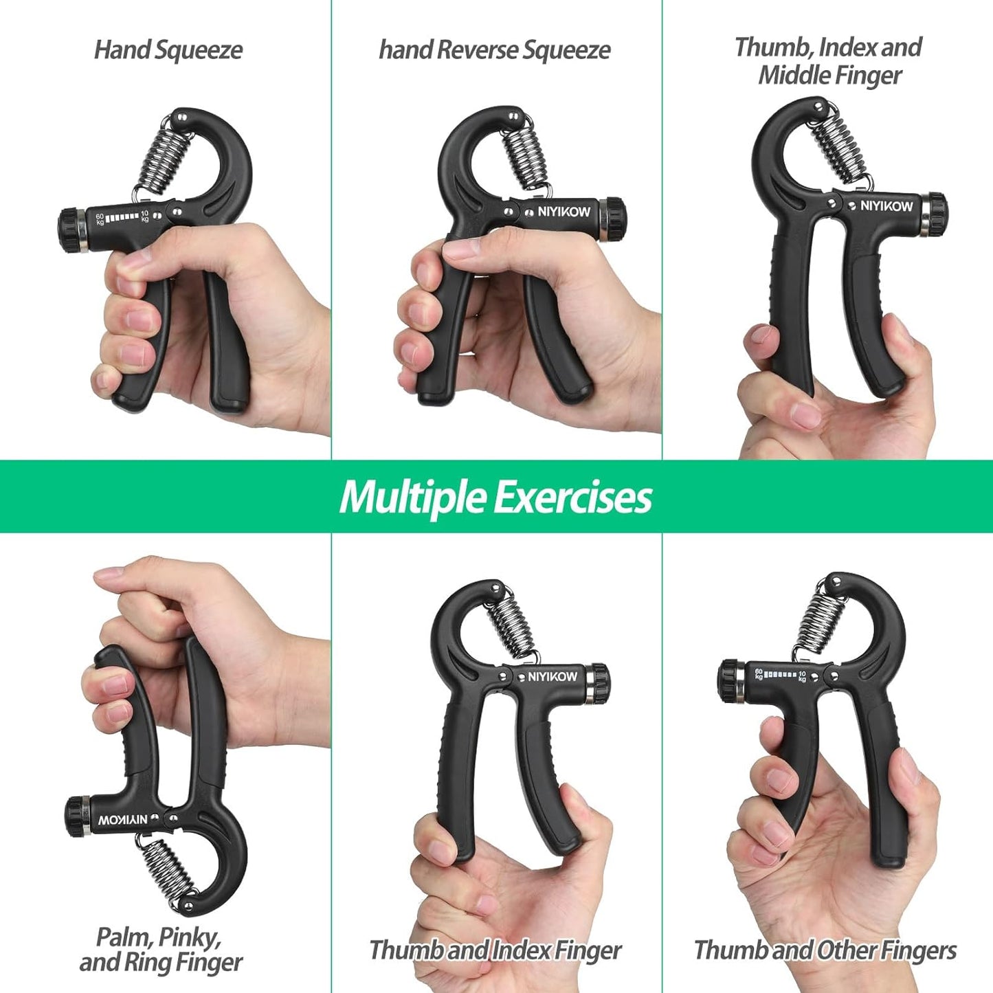 Adjustable Resistance Hand Grip Strength Trainer for Forearm Development - Ideal for Musicians and Athletes