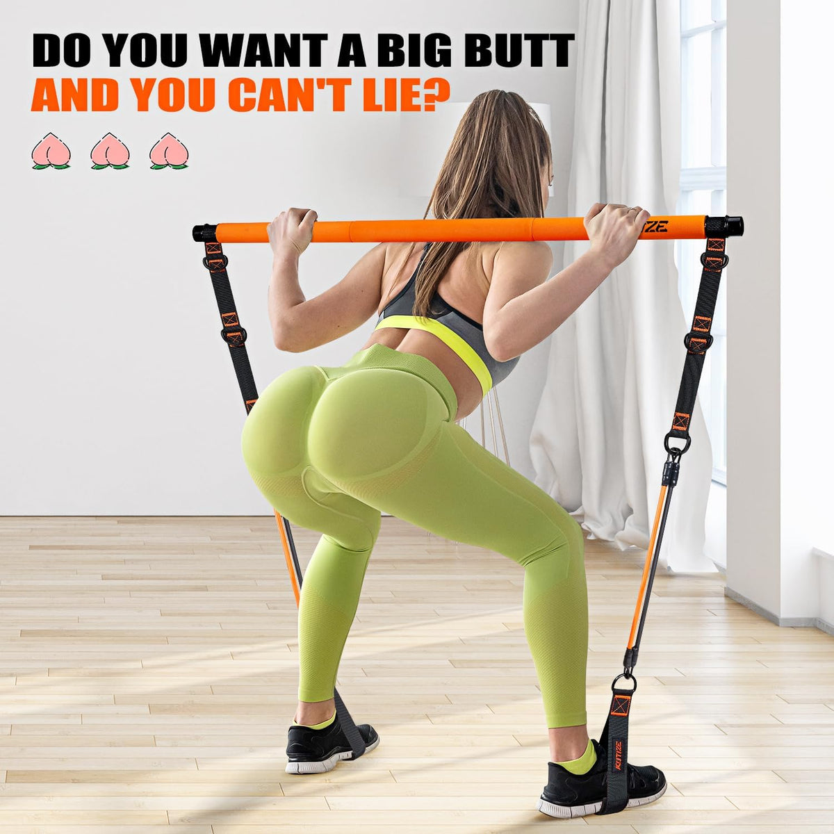 Pilates Bar Kit with Resistance Bands for Full-Body Strength Training at Home - Multifunctional Equipment for Hip, Back, and Arm Workouts for Both Men and Women