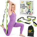 Professional Stretching Strap for Physical Therapy - 12 Multi-Loop Design, 1.5" W x 8' L, Neoprene Handles, Ideal for Yoga and Leg Stretching