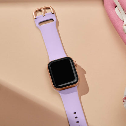 Premium Silicone Sport Band Compatible with Apple Watch (38mm to 49mm) - Classic Clasp Replacement Strap for Series 1-11 and SE Ultra for Men and Women