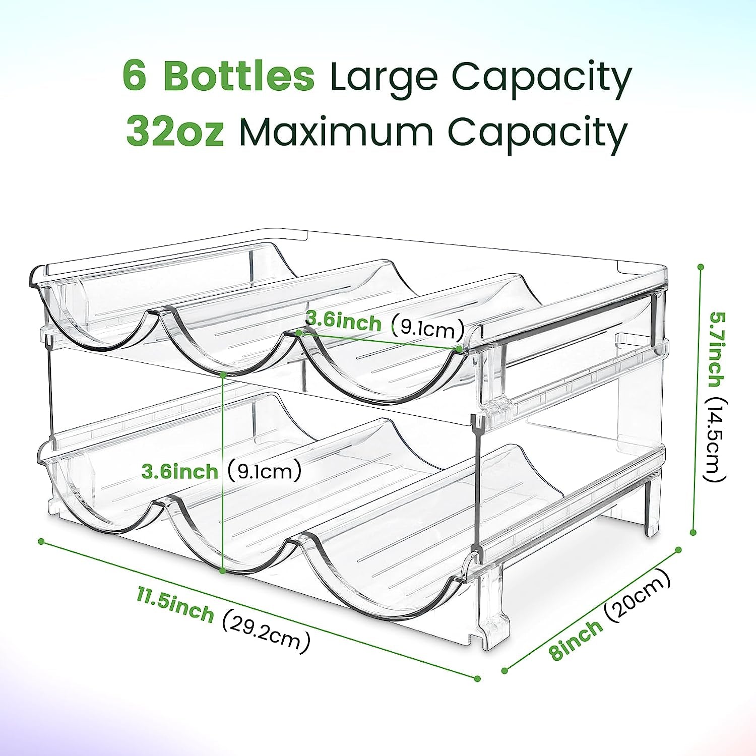 Water Bottle Organizer Set for Cabinet and Kitchen, Stackable Storage Racks for Tumblers and Bottles, 2 Pack