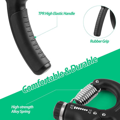 Adjustable Resistance Hand Grip Strength Trainer for Forearm Development - Ideal for Musicians and Athletes