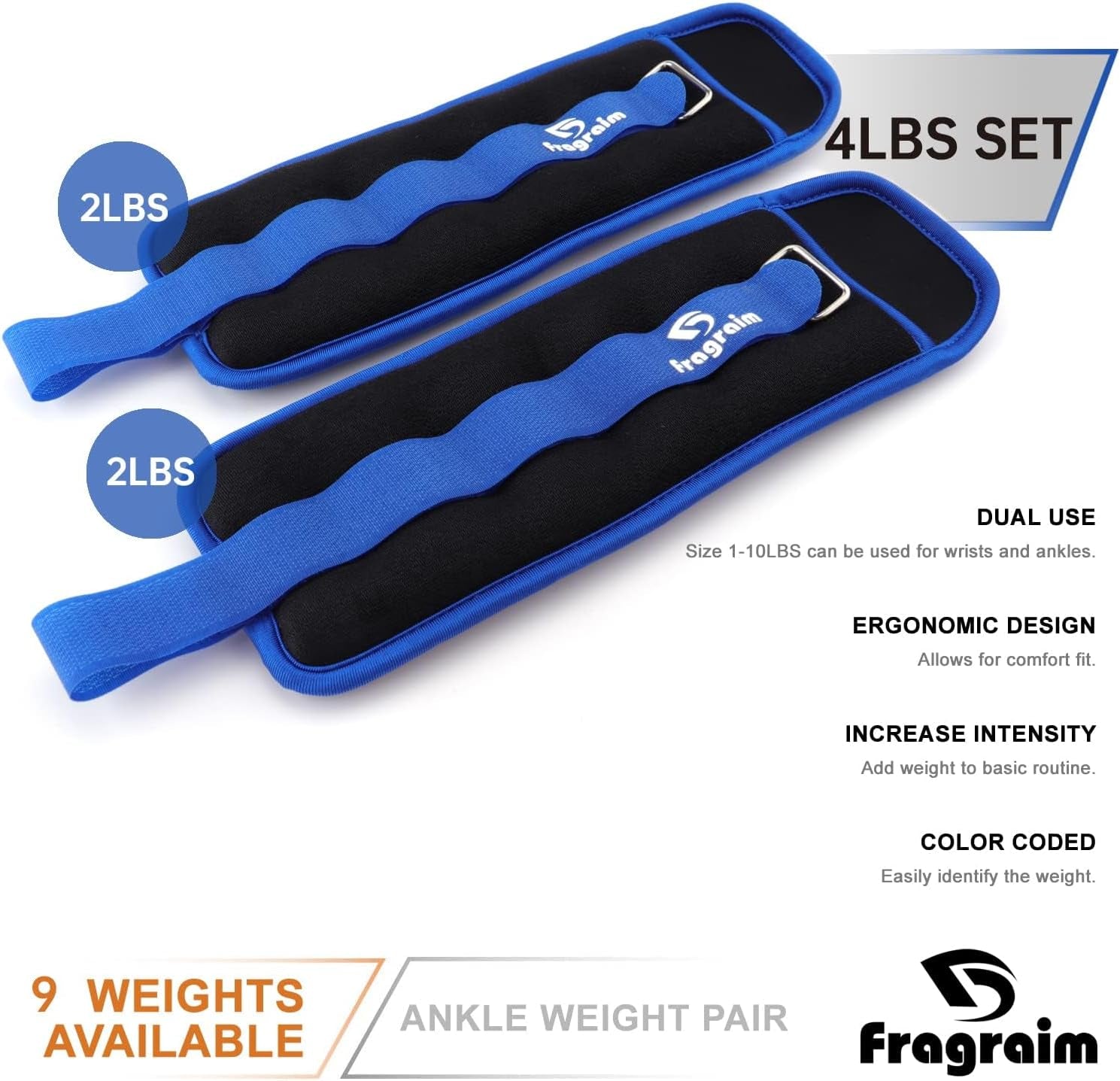 Adjustable Ankle Weights for All Ages - 1/2/3/4/6/8/10/12/15/20 LBS for Strength Training, Jogging, Gymnastics, Aerobics, Home Fitness, and Physical Therapy