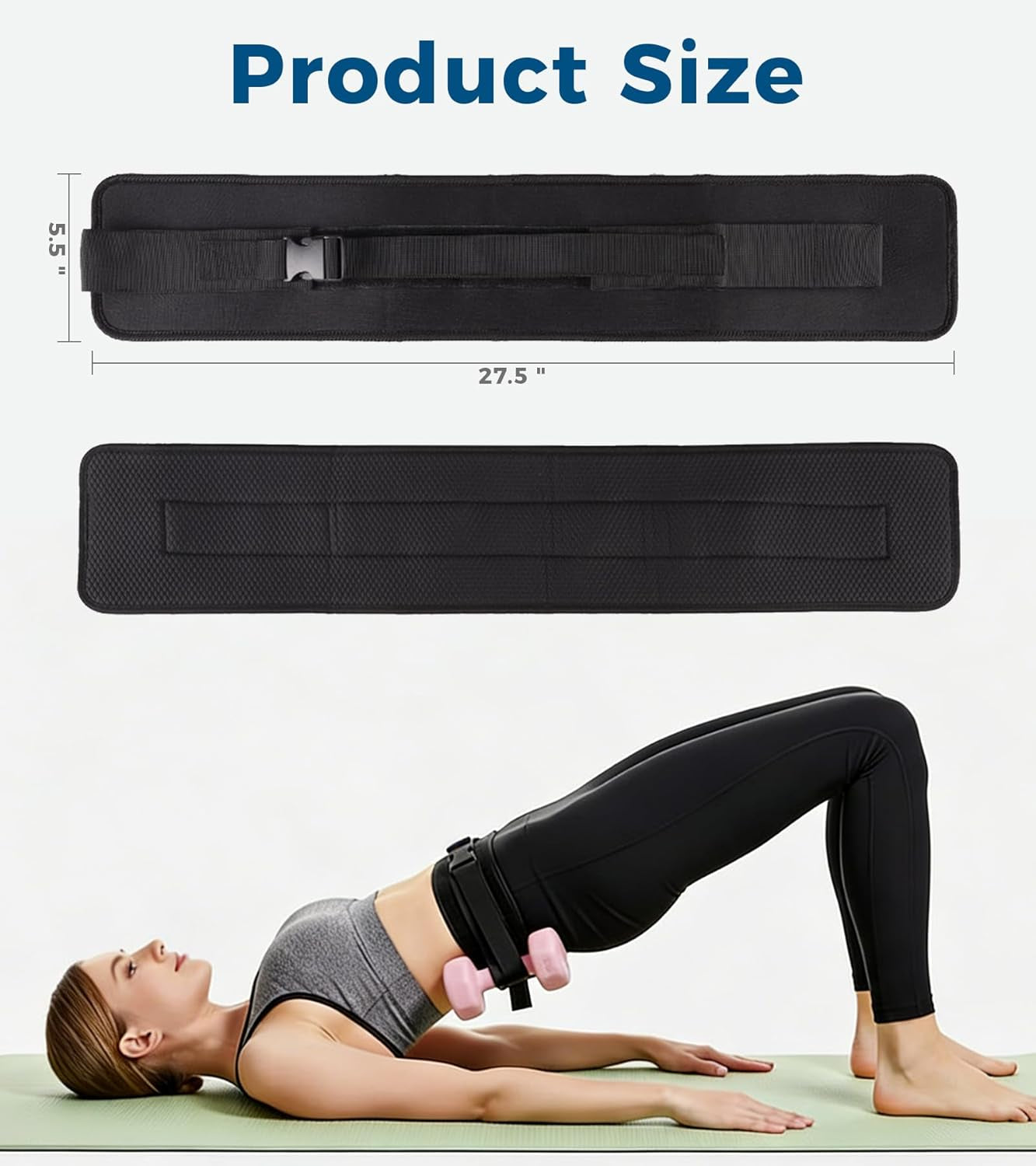 Adjustable Hip Thrust Belt for Dumbbells, Kettlebells, and Weight Plates with Slip-Resistant Padding for Optimal Comfort in Home and Gym Workouts