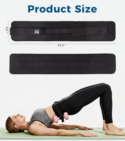 Adjustable Hip Thrust Belt for Dumbbells, Kettlebells, and Weight Plates with Slip-Resistant Padding for Optimal Comfort in Home and Gym Workouts