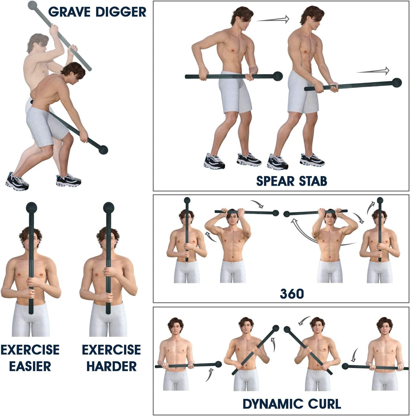 Steel Mace Bell for Comprehensive Strength Training - Full Body, Shoulder, Grip, and Forearm Workouts - Available in 5 to 30 LB for Both Men and Women