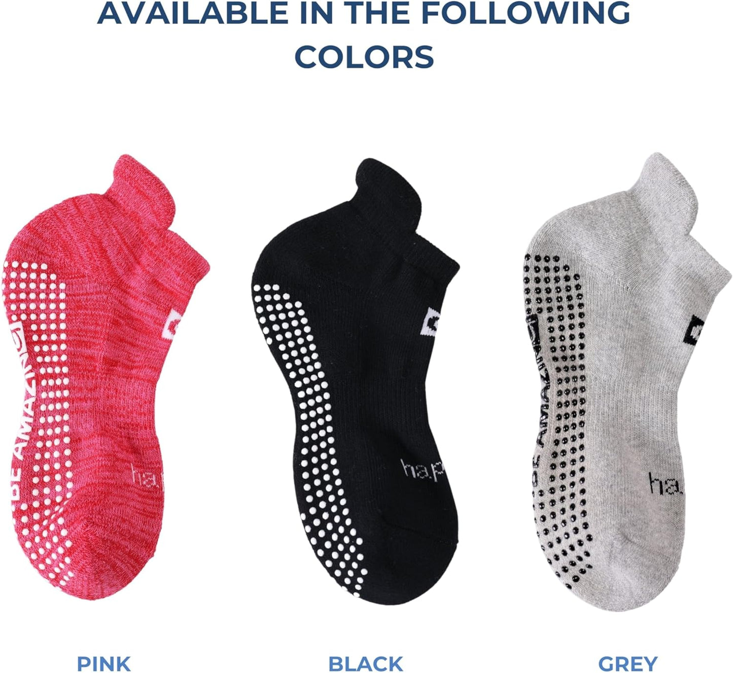 Non-Slip Grip Socks for Yoga, Barre, Pilates, and Medical Use for Men and Women