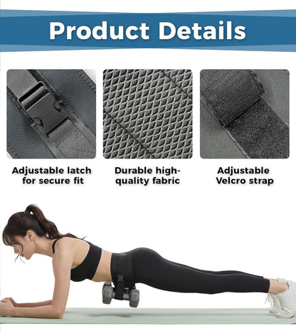 Adjustable Hip Thrust Belt for Dumbbells, Kettlebells, and Weight Plates with Slip-Resistant Padding for Optimal Comfort in Home and Gym Workouts