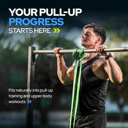 Pull-Up Assistance Resistance Bands - Long Loop Power Bands for Strength, Flexibility, and Power Training at Home and Gym - Includes Ebooks and Workout Chart